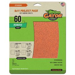 Gator 11 in. L X 9 in. W 60 Grit Aluminum Oxide Sandpaper 4 pk
