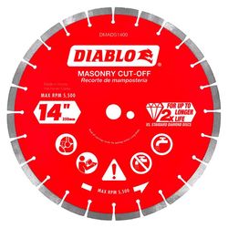 Diablo 14 in. D X 1 in. X .126 in. thick Diamond Segmented Masonry Cut-Off Disc