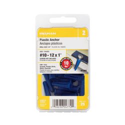 Hillman .190 in. D X 1 in. L Plastic Flat Head Conical Anchor 25 pk