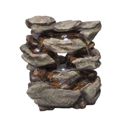 Alpine Fiberglass/Resin Assorted 31 in. H waterfall Fountain with LED Light