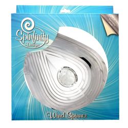 Spinfinity Designs Multi-color Stainless Steel 12 in. Crystal Mirror Teardrop Large Outdoor Spinner