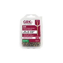 GRK Fasteners No. 9 X 2-1/2 in. L Star Climatek Coarse Wood Screws 100 pk