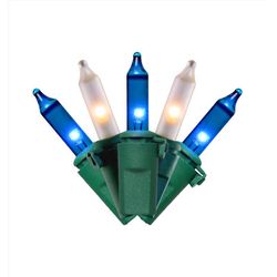 Celebrations Classic LED T5 Blue/Pure White 100 ct String Christmas Lights 24.75 ft.