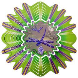 Spinfinity Designs Multi-color Stainless Steel 12 in. Animated Dragonfly Large Outdoor Spinner