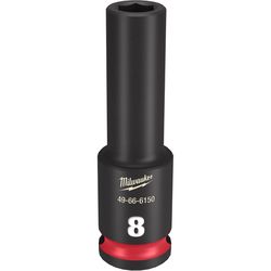 Milwaukee Shockwave 8 mm X 3/8 in. drive Metric 6 Point Deep Impact Socket 1 pc