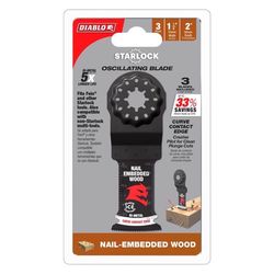 Diablo Starlock 1-1/4 in. W Bi-Metal Curved Contact Edge Oscillating Blade Nail-Embedded Wood 3 pk