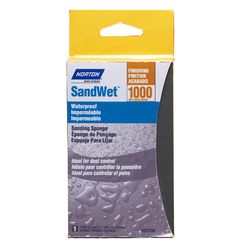 Norton SandWet 4-3/4 in. L X 2-7/8 in. W X 1 in. 1,000 Grit Extra Fine Small Area Sanding Sponge