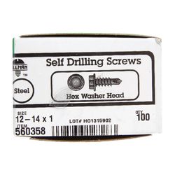 HILLMAN No. 12 Ga. X 1 in. L Hex Hex Washer Head Sheet Metal Screws 100 pk