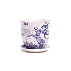Chive Liberte 3.25 in. D Ceramic Succulent Pot Blue Stag