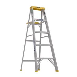 Werner 5 ft. H Aluminum Step Ladder Type II 225 lb. cap.
