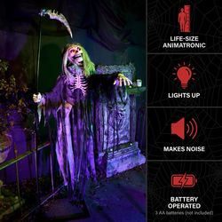 Haunted Hill Farm 7.4 ft. Floating Reaper Animatronic