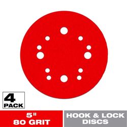 Diablo 5 in. Ceramic Blend Hook and Lock Sanding Disc 80 Grit Coarse 4 pk