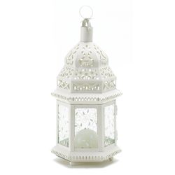 Gallery of Light Moroccan Gazebo Glass/Metal White Lantern