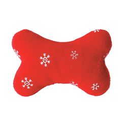 Zanies For Dog Red Plush Blizzard Bone Dog Toy Small 1 pk