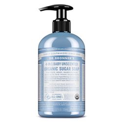 Dr. Bronner's 4-in-1 Baby Organic Baby Unscented Scent Sugar Soap 12 oz