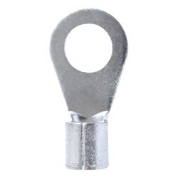 Jandorf 4 Ga. Uninsulated Wire Ring Terminal Silver 2 pk
