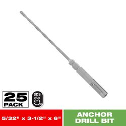Diablo 5/32 in. X 6 in. L Carbide Tipped Concrete Drill Bit SDS-Plus Shank 25 pc