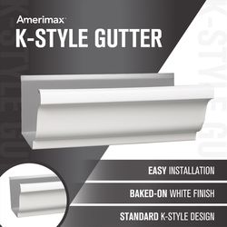 Amerimax 3.5 in. H X 5 in. W X 120 in. L White Aluminum K Gutter