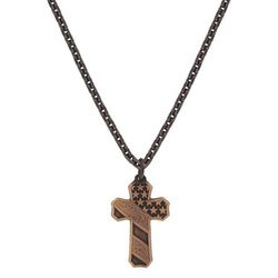 Montana Silversmiths Unisex Faded Glory Cross Black Necklace Water Resistant
