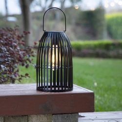Glitzhome 8 lm Black LED Solar Lantern