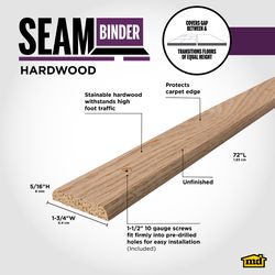 M-D Building Products 1.75 in. W X 72 in. L Unfinished Natural Hardwood Seam Binder