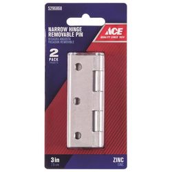 Ace 3 in. L Zinc-Plated Narrow Hinge 2 pk