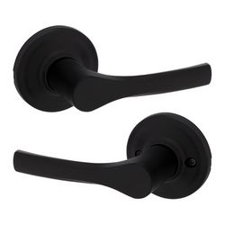 Kwikset Henley Contemporary Matte Black Passage Lever