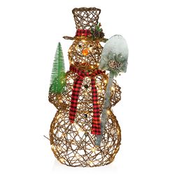 Alpine Snowman 16 in. Yard Decor