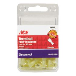 Ace Insulated Wire Female Disconnect Yellow 50 pk