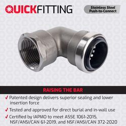 QuickFitting Push to Connect 3/4 in. PF Steel 90 Degree Elbow