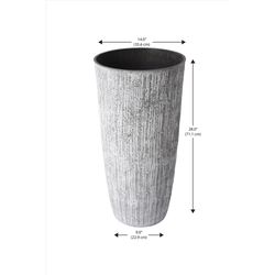 Algreen 28 in. H X 14 in. D Plastic Bark Planter White