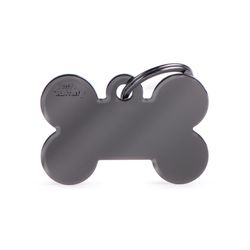 MyFamily Basic Black Chrome Bone Aluminum Cat/Dog Pet Tags