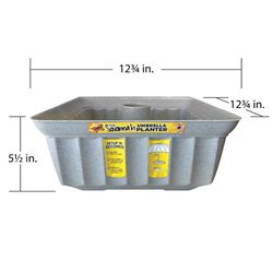 Savannah Planter 5.5 in. H X 12.75 in. W X 12.75 in. D Plastic Umbrella Patio Planter Granite
