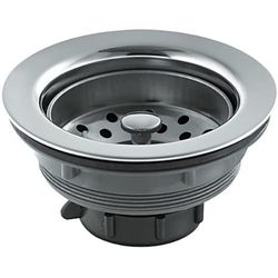 PlumbCraft 3-1/2 in. D Chrome Silver Stainless Steel Basket Strainer Assembly