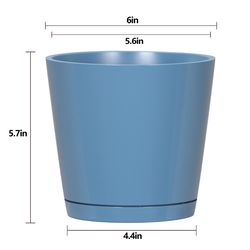L&G 5.7 in. H X 6 in. W X 6 in. D X 6 in. D Resin Planter Blue