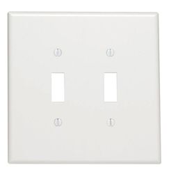 Leviton White 2 gang Thermoset Plastic Toggle Wall Plate 1 pk