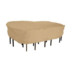 Classic Accessories Terrazzo 23 in. H X 82 in. W X 106 in. L Brown Polyester Dining Set Cover
