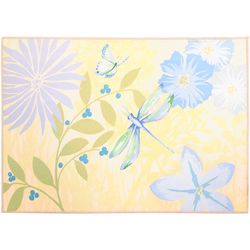 Olivia's Home 22 in. W X 32 in. L Multicolored Dragonfly in Blue Garden Polyester Accent Rug