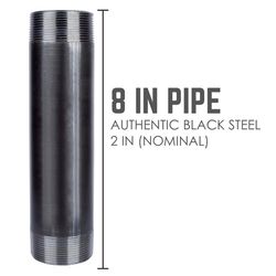 STZ Industries 2 in. MIP each X 2 in. D MIP Black Steel 8 in. L Nipple