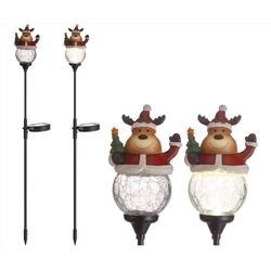 Celebrations Solar White Moose 30 in. Pathway Decor