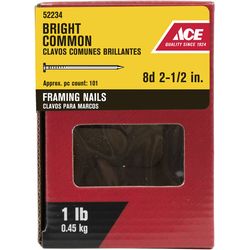 Ace 8D 2-1/2 in. Framing Bright Steel Nail Round Head 1 lb