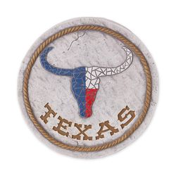 Zingz & Thingz Multicolored Cement 0.75 in. H X 10 in. L X 10 in. W Texas Longhorn Flag Stepping Sto