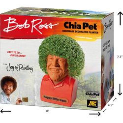 Chia Pet Bob Ross Red Shirt Decorative Planter Clay 1 pk