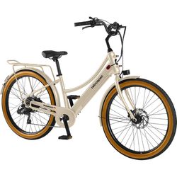Retrospec Beaumont Rev+ Unisex Electric City Bicycle Oat