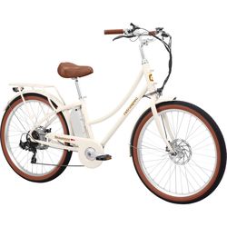 Retrospec Beaumont Rev 3 Unisex Electric City Bicycle Eggshell