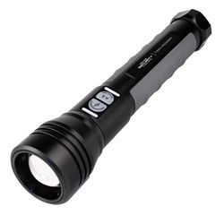 Police Security Twin Power 2000 lm Black LED Rechargeable Flashlight AA Battery
