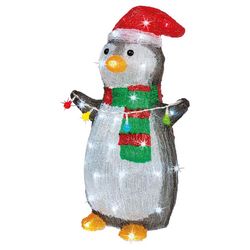 Lumineo LED Cool White Penguin 18 in. Yard Decor