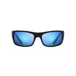 Maui Jim Peahi Sunglasses Unisex Black Matte Rubber Frame Blue Hawaii Lens Polarized
