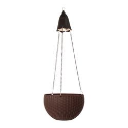 Glitzhome 30 in. H X 10.25 in. W X 10.25 in. D Plastic Basket Hanging Bowl Planter Brown