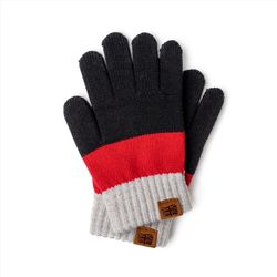 Britts Knits One Size Fits Most Gray/Red/Black Gloves